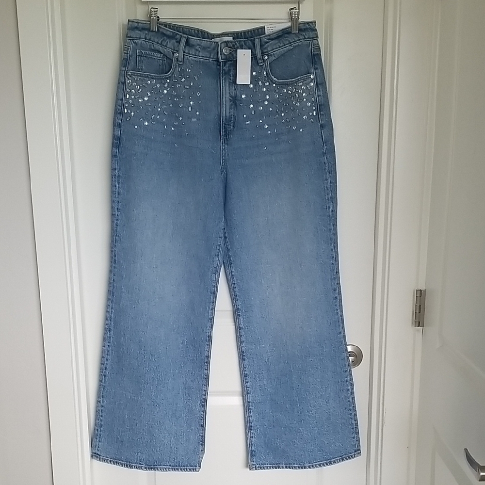 LOFT Blue Flare Wide Leg Jeans